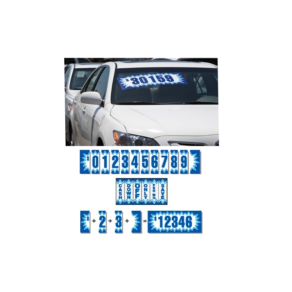 Ez Line Blue Explosion Adhesive Windshield Numbers 1 Pk 1701 Zoro